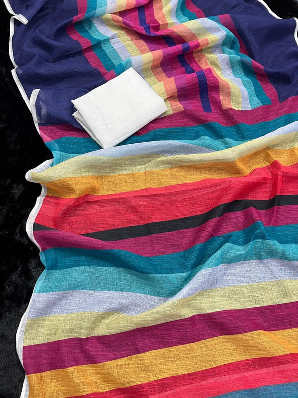 Wonderful Multi Color Chiffon Fabric Casual Saree