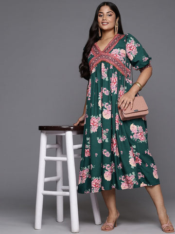 Divine Green Color Crepe Fabric Designer Kurti