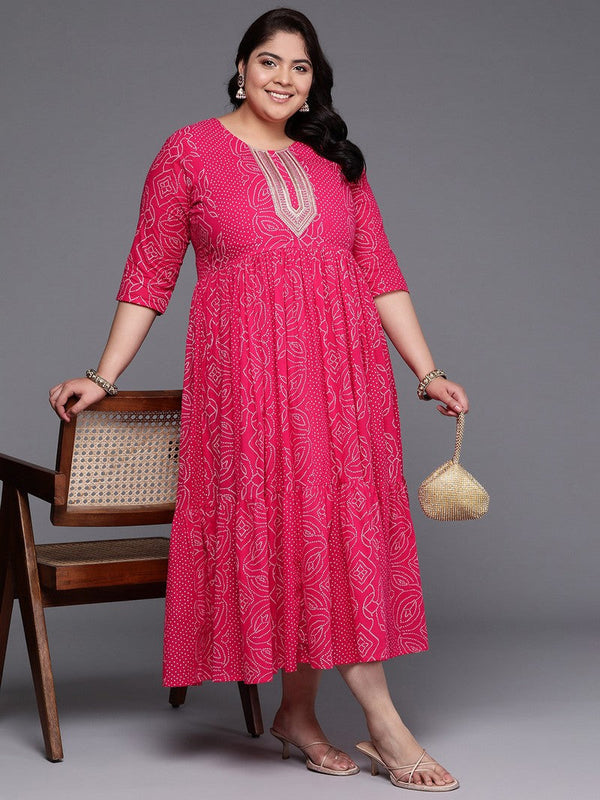 Divine Pink Color Cotton Fabric Designer Kurti