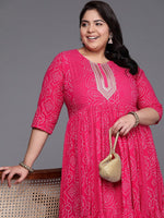 Divine Pink Color Cotton Fabric Designer Kurti