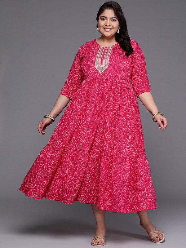 Divine Pink Color Cotton Fabric Designer Kurti