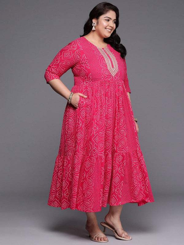 Divine Pink Color Cotton Fabric Designer Kurti