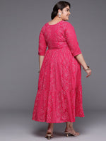 Divine Pink Color Cotton Fabric Designer Kurti