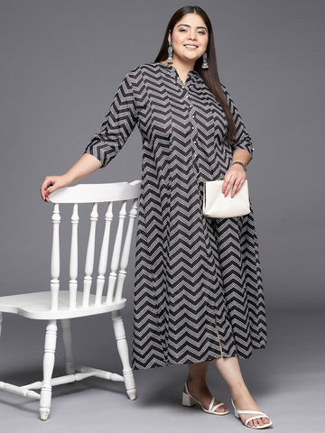 Divine Black Color Crepe Fabric Designer Kurti