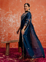 Divine Teal Color Viscose  Fabric Designer Suit