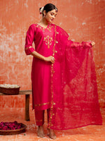 Divine Pink Color Viscose  Fabric Designer Suit