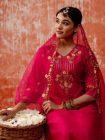 Divine Pink Color Viscose  Fabric Designer Suit