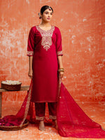 Divine Maroon Color Viscose  Fabric Designer Suit