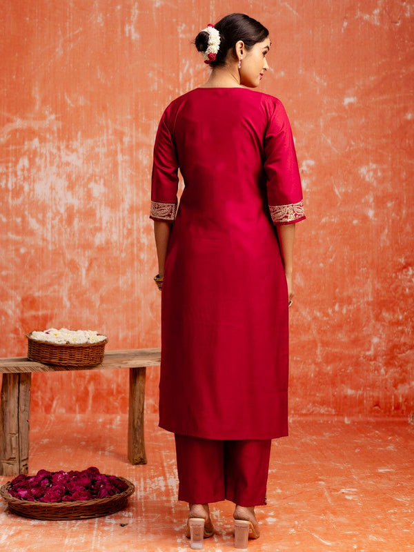 Divine Maroon Color Viscose  Fabric Designer Suit