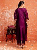 Divine Voilet Color Silk Fabric Designer Suit
