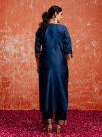 Divine Blue Color Silk Fabric Designer Suit