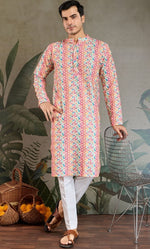 Amazing Multi Color Cotton Fabric Kurta Pajama