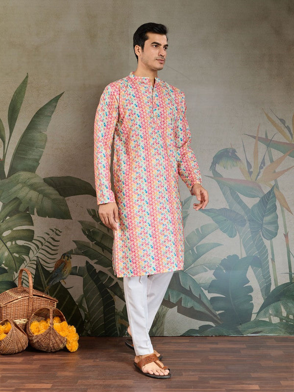 Amazing Multi Color Cotton Fabric Kurta Pajama