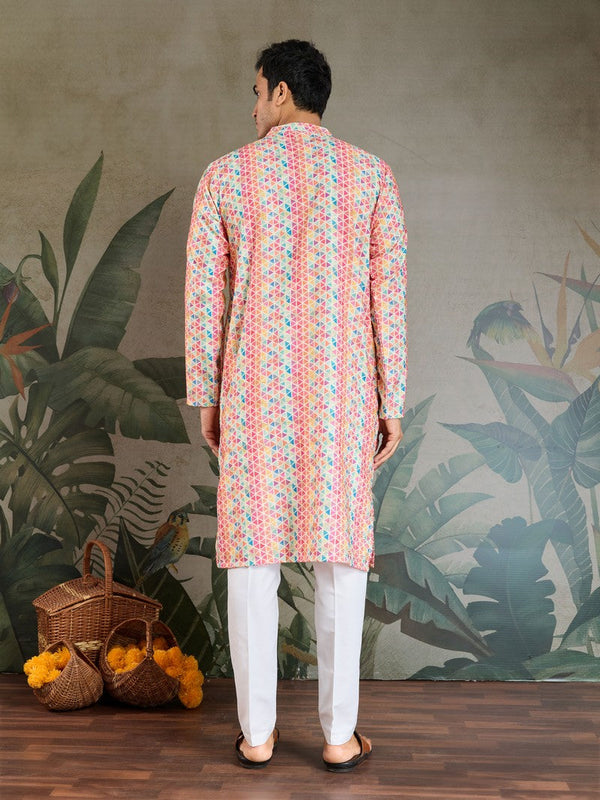 Amazing Multi Color Cotton Fabric Kurta Pajama