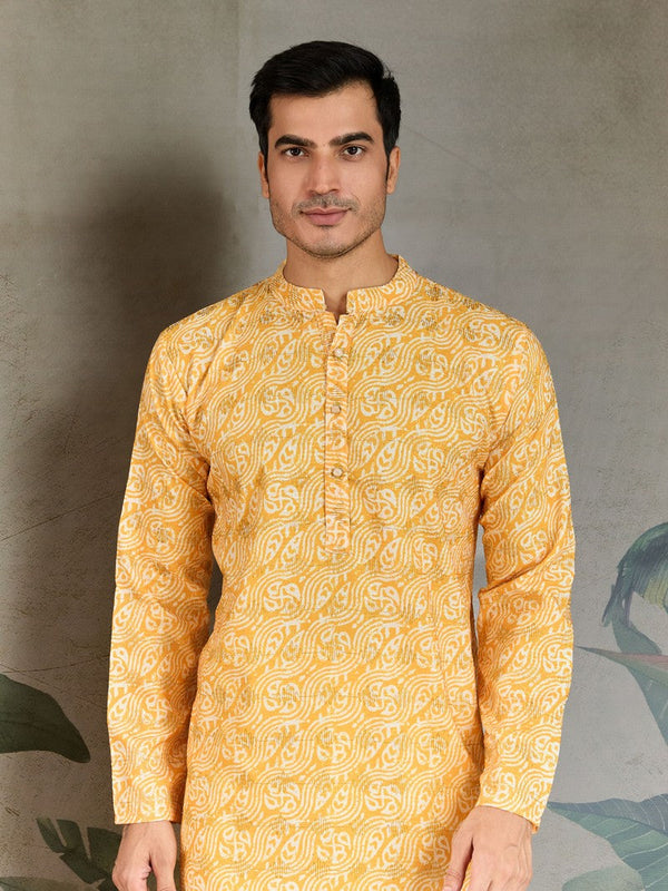Amazing Yellow Color Cotton Fabric Kurta Pajama