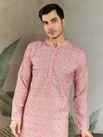 Amazing Pink Color Cotton Fabric Kurta Pajama
