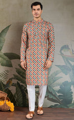 Amazing Multi Color Cotton Fabric Kurta Pajama