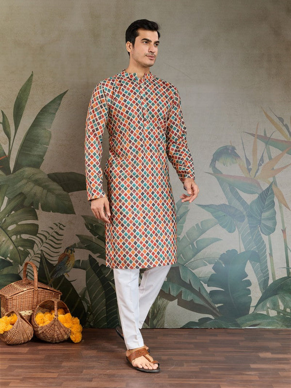 Amazing Multi Color Cotton Fabric Kurta Pajama