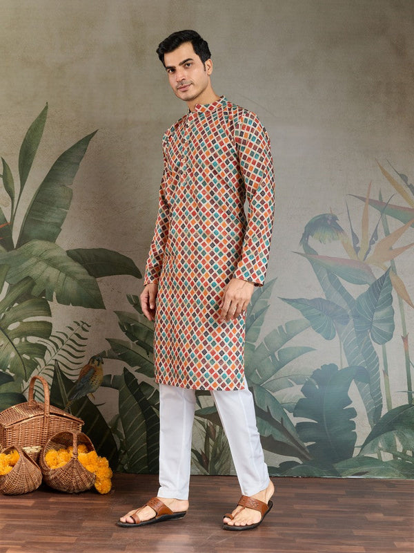 Amazing Multi Color Cotton Fabric Kurta Pajama
