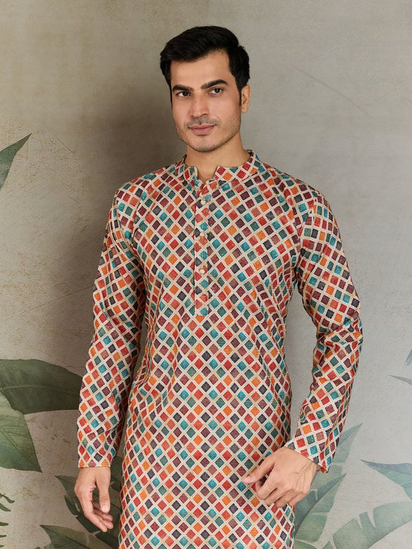 Amazing Multi Color Cotton Fabric Kurta Pajama