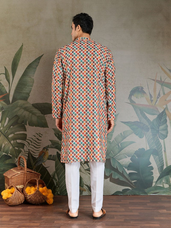 Amazing Multi Color Cotton Fabric Kurta Pajama