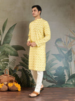 Amazing Mustard Color Cotton Fabric Kurta Pajama