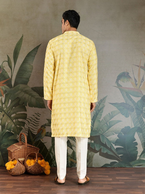 Amazing Mustard Color Cotton Fabric Kurta Pajama