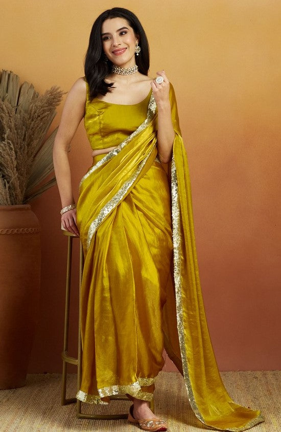 Grand Green Color Velvet Fabric Designer Saree