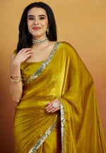 Grand Green Color Velvet Fabric Designer Saree