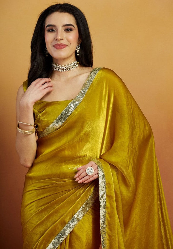 Grand Green Color Velvet Fabric Designer Saree
