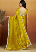 Grand Green Color Velvet Fabric Designer Saree