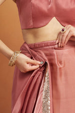 Grand Peach Color Velvet Fabric Designer Saree
