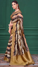Tempting Multi Color Tussar Fabric Casual Saree