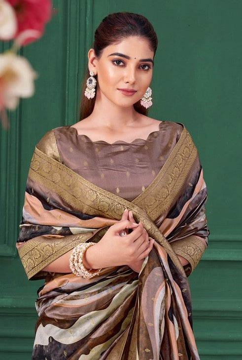 Tempting Multi Color Tussar Fabric Casual Saree