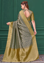 Tempting Grey Color Tussar Fabric Casual Saree