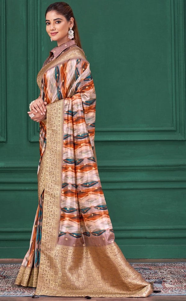 Tempting Multi Color Tussar Fabric Casual Saree