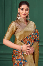 Tempting Multi Color Tussar Fabric Casual Saree