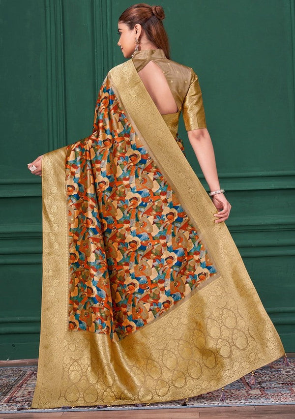 Tempting Multi Color Tussar Fabric Casual Saree
