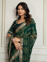 Lovely Green Color Georgette Fabric Casual Saree