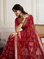 Lovely Maroon Color Georgette Fabric Casual Saree