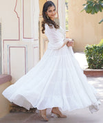 Amazing White Color Georgette Fabric Gown