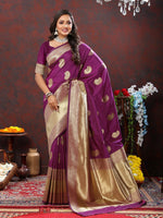 Lovely Wine Color Silk Fabric Partywear Saree