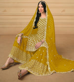 Angelic Yellow Color Georgette Fabric Sharara Suit