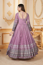 Classy Pink Color Georgette Fabric Gown