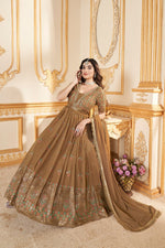 Classy Beige Color Georgette Fabric Gown