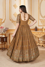 Classy Beige Color Georgette Fabric Gown
