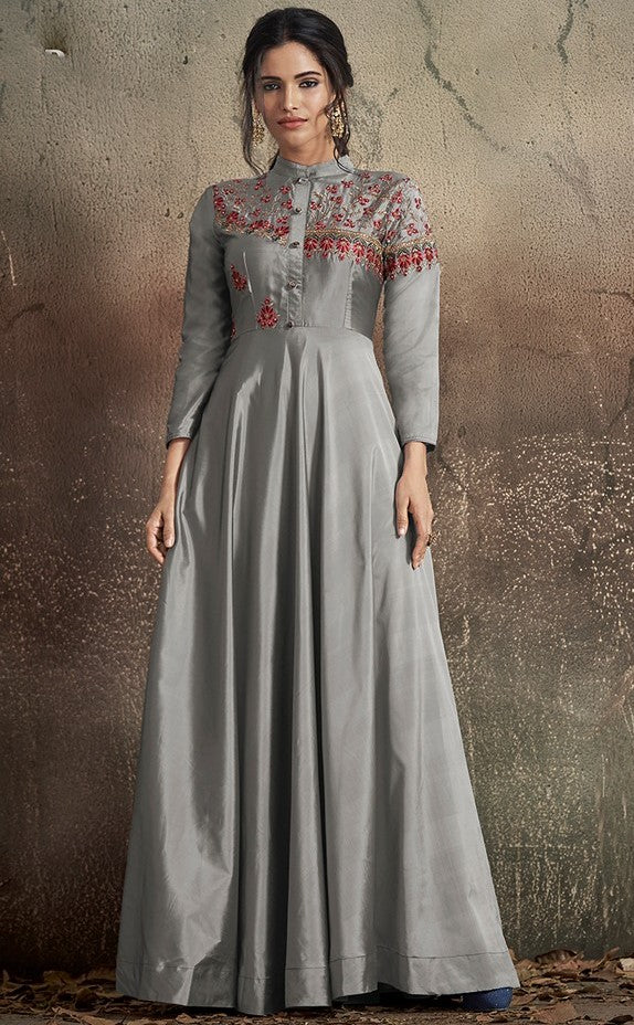 Silk cloth long gown deals