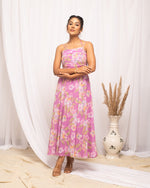 Pretty Pink Color Georgette Fabric Indowestern