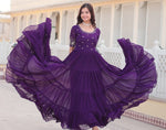 Amazing Purple Color Georgette Fabric Gown