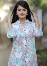 Lovely Multi Color Rayon Fabric Designer Kurti With Bottom